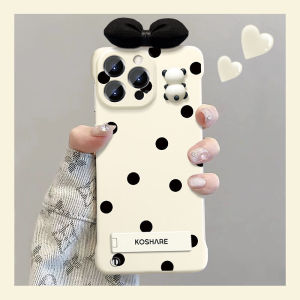 Polka Dot Panda Invisible Bracket for Redmi Turbo3 Phone Case New Arrival Ultra-Thin Sleeve Note13rpro Silicone All-Inclusive 12turbo Drop-Resistant Female Note11/10pro Cartoon Cute 12C