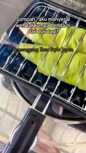 ☀️Life Core☀️ PEMANGGANG IKAN / PORTABLE BBQ GRILL PAN WITH TRAY / PEMBAKAR IKAN / BBQ PEMANGGANG IKAN STYLE JEPUN