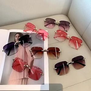KAMJE Kacamata Hitam Wanita Tanpa Bingkai Sunglasses Kaca Mata Fashion KMJ250