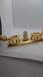 Dual Elephant  Kumkum Box With Lord Ghanesh Idol  – Traditional Pooja Sindoor Holder