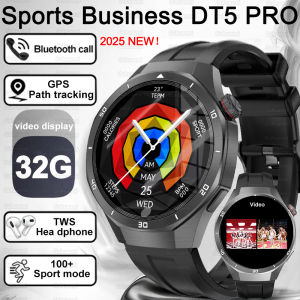 DT5 Pro Watch 32Gb Memory Local Music Bluetooth Call GPS Tracker Compass 3D Menu Bluetooth Smart Watch Men Women 2025