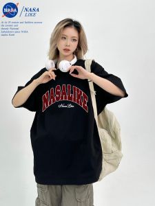 Heavyweight Pure Cotton Short Sleeve T-Shirt Streetwear Brand Letter Print Loose Fit Couples Summer Top New Arrival 2024