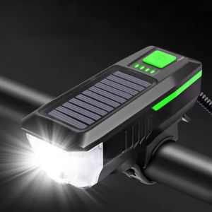 Đèn Pha Xe Đạp LED Chạy Bằng Năng Lượng Mặt Trời Siêu Sáng USB Có Thể Sạc Lại Đèn Trước Chống Nước Cho Xe Đạp Đường Trường MTB Phụ Kiện Đi Xe Đạp