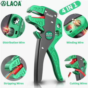 LAOA | LAOA Wire Stripper Pliers Stripping Cutting Winding Splitting Tool 0.2-4mm² Adjustable Strip Length & Tension for Electrician