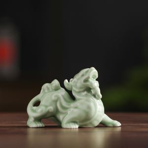 Lucky Ceramic Feng Shui Office Desk Decorations Pair Wealth Attracting Xiu Sculptures Chinese Style Home Accessories Gifts