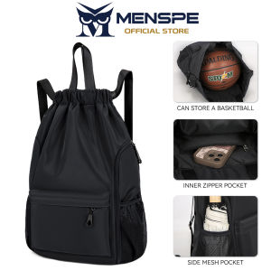 MENSPE Sports Backpack Fashionable Drawstring Backpack Basketball Backpack Outdoor Waterproof Gym Backpack Handbag Large Capacity Training Bag Student Backpack Portable Travel Yoga Swimming Bag for Men Women