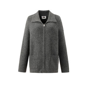 Áo Len Cardigan Dệt Kim Mềm Mại Rộng Rãi Thoải Mái Có Khóa Kéo Áo Len Dệt Kim Pha Trộn Áo Khoác Ngoài Mùa Thu Đông Cho Nữ