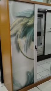 KLIKFURNITURE Lemari Pakaian Besi 2 Pintu Cermin Sliding LIRA 120