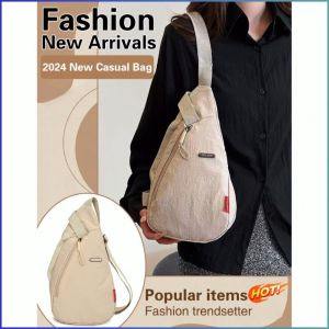 [Simple and Lightweight Crossbody Bag]Waterproof Nylon Multi-layer Chest Bag简约轻便防水尼龙布斜挎包/Large Capacity Backpack Casual Versatile New Sports Style Waist Bag