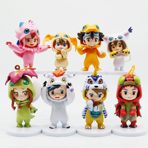 Bandai | 8pcs/set Digital Monster Digimon Adventure Doll Clothing Series Greymon/BlackWarGreymon Action Figure Anime Ornaments Model Toy