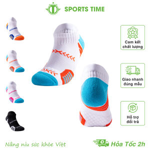 Tất thể thao cổ ngắn cho nam nữ chơi bóng rổ bóng đá chạy bộ chuyên nghiệp - Tất vớ thể thao nữ chống trơn đệm êm chân