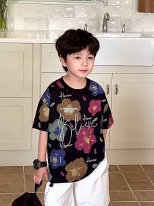 เสื้อเด็กแบรนด์สตรีท 2025 เสื้อเชิ้ตแขนสั้นลายเต็มตัว สไตล์มินิมอล ✨ ผ้าบางเบาใส่สบาย ไซส์หลวมโปะ 1-12 ปี ดีไซน์การ์ตูนน่ารัก