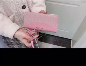 catherine bag#8823 korean fashion leather 2zipper long wallet for women
