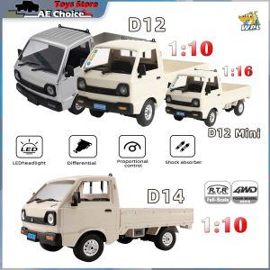WPL 1:10 D14 4WD RC Car D12 1/10 Full Scale Minivan Drift Remote Control Car D12Mini 1/16 Electric Car Toys for Children Gift