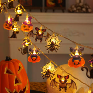 Halloween Glowing Pumpkin Lamp Skull Small Lighting Chain Decorations Bar Mall Event Scene Setting Props Ornaments