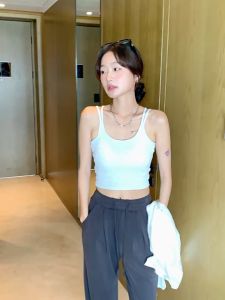 ohho x8208 บราสตรี เสื้อเชิ้ตกระดุมแถวเดียว ดีเทลสายเอี๊ยม เสื้อเชิ้ต เสื้อกั๊ก เสื้อกระดุมแถวเดียว เสื้อชั้นใน ผ้านุ่มยืดหยุ่น