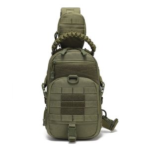 Tactical Sling Bag Men Shoulder Bag Outdoor EDC Chest Bag with Paracord Handle Waterproof Crossbody Pack for Hunting Hiking
