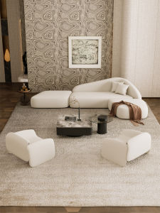 Minimal Cream Styled Irregular Large Corner Sofa