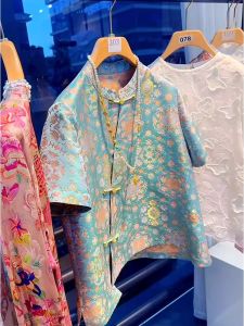 DANTING | New Chinese Style Womens Short Sleeve Shirt