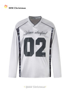 Áo Thun Dài Tay Satin American MMChristmas Cổ Chữ V Dáng Rộng Thể Thao Nhanh Khô Thường Ngày Mùa Xuân Thu Dành Cho Nam Và Nữ