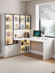 PAMEDI | Custom Corner Study Table with Bookshelf