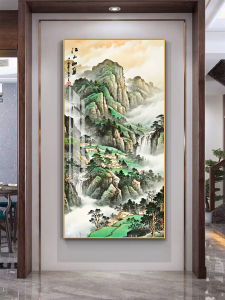 Modern Minimalist Chinese Style Wealth Attraction Decorative Painting Vertical Living Room Entrance Hallway Corridor Artwork