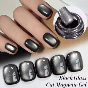 MIANEL 12ML 1-4pcs New black Pearl Cat Eye Gel Nail Polish Simple And Elegant Pure Black Dark White Nail Polish Black Nails