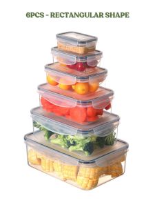 LOCAUPIN Airtight Food Storage Organizer Leakproof Locking Lid Food Cover Stackable Fridge Organizer