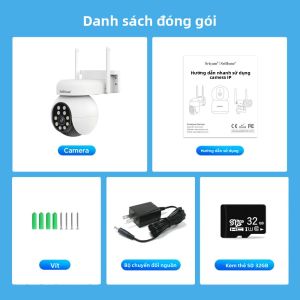 Camera IP Không Dây Wifi Srihome 5MP PTZ SH052B Tự Động Theo Dõi AI Báo Động Âm Thanh & Ánh Sáng Tầm Nhìn Ban Đêm Màu Sắc Starlight Camera Ngoài Trời CCTV
