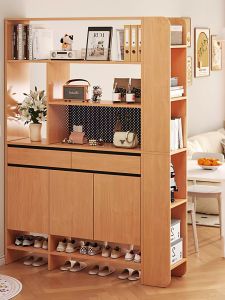 Large Capacity Integrated Floor Standing Hallway Shoe Cabinet Wall Entrance Hall Storage Bench Home Entrance Organizer