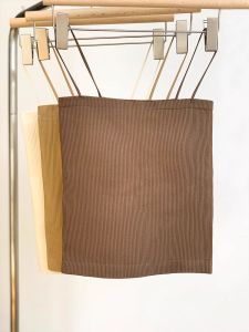 chaqi | Unique Small Strap Vest Womens Outerwear Beautiful Back Bra Integrated Chest Pad Tube Top Underwear Base Shirt Top