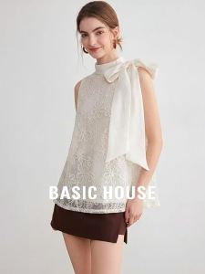 Basic House | Lace Embroidered Sleeveless Summer Ladies Shirt