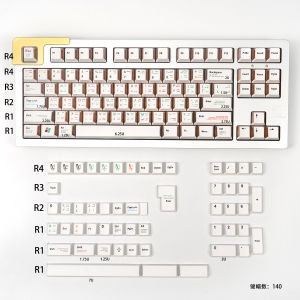 Minimalist White Programmer Keycaps Dye-Sub Triple Side Transparent PBT+PC Keycaps For MX 61/64/75/84/96 Mechanical Keyboard