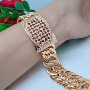 Gelang Rantai Jumbo Xuping Perhiasan Aksesoris Lapis Emas G22-6A