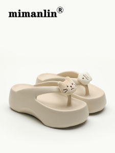 Cute Height Increasing Flip-Flops Womens Summer Outwear 2024 New Arrival Non-Slip Wedge Eva High Heel Flip-Flops