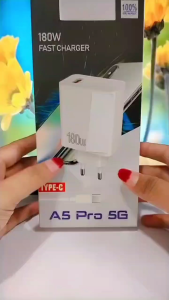 Charger 180W For OPP A5 PRO 5G Batok + Kabel Data Micro Type C Support Fast Charging