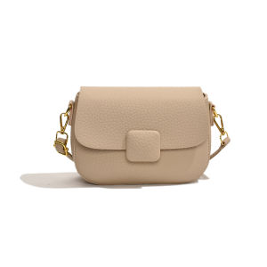 Pink Leisure Lychee Pattern Small Crossbody Bag Single Shoulder Fashionable Versatile Net Red Bag Soft PU Material Spring 2024