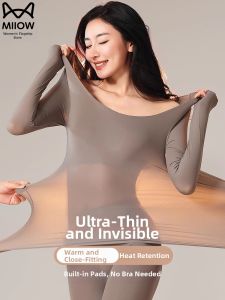 miiow | Thermal Underwear with Padded Bralette Thin and Seamless Skincare Undergarment
