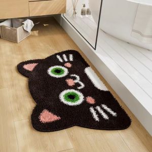 Thảm Chống Trượt Phòng Tắm Dễ Thương Hoạt Hình Bằng Vải Nỉ Có Thể Giặt Máy Thảm Vệ Sinh Thấm Nước Thảm Chân Hình Dạng Không Thể Tùy Chỉnh