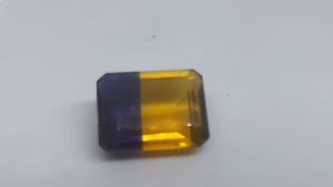 Natural Brazil Purple Yellow Color Ametrine 24.40 Cts. Emerald Cut Eye Clean Loose Gemstone