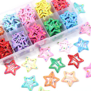 กิ๊บติดผมรูปดาวหลากสี Y2K BB 30 ชิ้น/ล็อต สำหรับผู้หญิงและเด็กผู้หญิง กิ๊บโลหะน่ารักแบบกด สำหรับตกแต่ง DIY เครื่องประดับศีรษะ