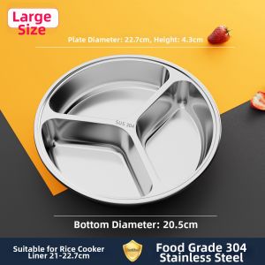 Food Grade 304 Stainless Steel Divided Platter