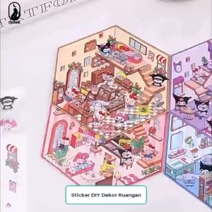 3D Scene Sticker Korea Mainan tempel Stiker Dekorasi kreatif DIY Premium