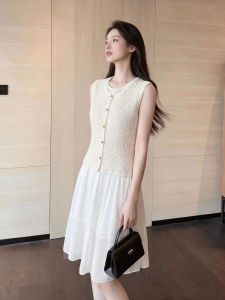 DANTING | Elegant Stylish French Sleeveless Vest Skirt Set