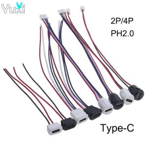 YuXi 1 Đầu Nối USB Type-C Có Cáp PH2.0 Cắm Nén Trực Tiếp Nữ Đế Ổ Cắm Sạc Jack Cổng Cho Điện Tử