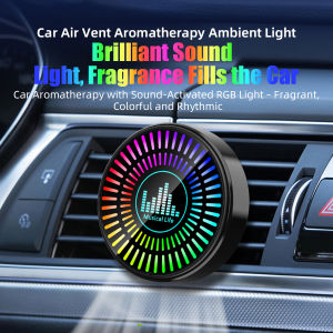 KEVANLY | 1PCS Car RGB Music Rhythm Lamp Interior Pick Up Atmosphere Light Outlet Air Freshener Skull Dynamic Circle Aromatherapy