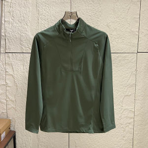 High-End Replacement Long Sleeve T-Shirt for Men Outdoor Leisure Sports Half Zip Quick Dry Warm Fleece Autumn Season