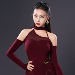 conny | Latin Dance Training Performance Suit Long Sleeves Tassels Skirt
