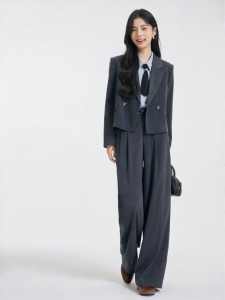 High-end Formal Grey Women Suit Set