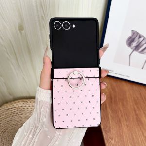 szhaiyu | For Samsung Galaxy Z Flip 8 7 7E 6 5 4 3 Luxury Diamond Glitter Ring Case With Hinge Protection Shockproof Glitter Spot Cover